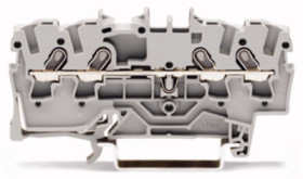 4-wire feed-through terminal, spring-clamp connection, 0.25-2.5 mm², 1 pole, 18 A, 8 kV, yellow, 2001-1406