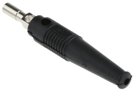 Adapter z wtykiem bananowym Męski Połączenie lutowane typ Wtyk bananowy Czarny 32A Staubli rozmiar 4 mm