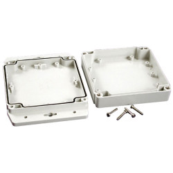 Hammond 1555N2F17GY IP67 PC Enclosure with Flanged Lid L Grey 120 x 120 x 37mm