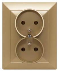 OPAL Gniazdo podwójne z/u metalizowany piaskowy GPt-6 Op
