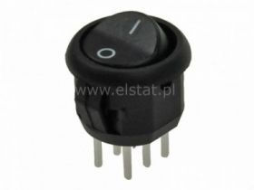 Przełącznik kołyskowy 250V 1,5A; ON-ON; czarny 6p