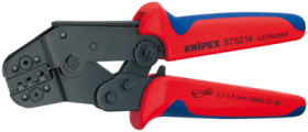 Crimping pliers for non-insulated connector, 0.1-1.5 mm², AWG 27-16, Knipex 97 52 14
