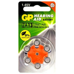 6 x baterie do aparatów słuchowych GP 13 / ZA13 / PR48