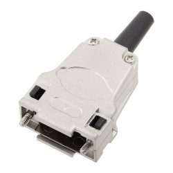 Encitech DTZF09-RG-K D-Sub Housing 9 Pins solid metal 180&#xB0; silver.