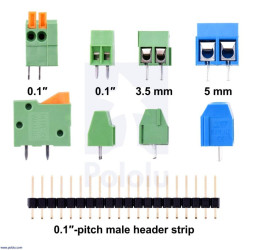 Pololu Screw Terminal Block: 2-Pin, 3.5 mm Pitch, Top Entry (4-Pack)