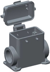 Housing, size HB10, die-cast aluminum, 2 x M25, angled, clip locking, IP65, T1490100221-000