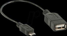 CCGP60515BK02 USB 2.0 Cable, Micro-B male > A female, 0,2 m, black