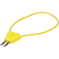 R-TECH 524647 Test Lead 25cm 4mm Stackable Plugs Yellow