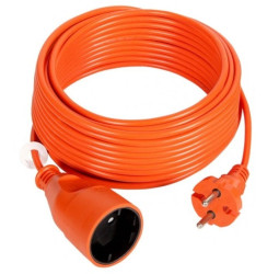 Przedłużacz ogrodowy 1-gniazdo b/u 10A 10m /OMY 2x1/ pomarańczowy PS-160