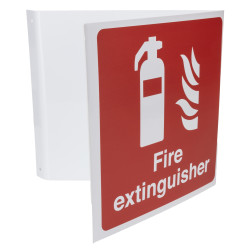 Znak BHP, tekst: "Fire Extinguisher, Polipropylenowe, kolor: Red, White BS 5499, ISO 7010 Znak