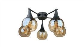 Lampa Sufitowa Nowoczesna 5Xe27 Star Honey Black
