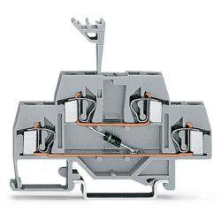 WAGO 281-633/281-411 6mm Double Deck 1 Diode 250V Trm. Block Grey AWG 28-12