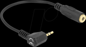 65674 Audio cable, 2.5-mm jack plug to 3.5 mm coupling, 0.17 m