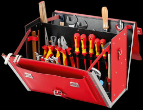 50 7123 1920 Leather tool bag, Favorit - RED