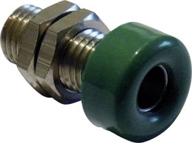 Gniazdo bananowe Schnepp BU 4000, izolowane, O 4 mm, 18.5 mm, 16 A, zielone