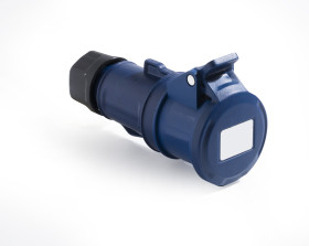 Złącze przemysłowe - zasilające 32A Gniazdo 200 → 250 V. 2P + E RS PRO Niebieski Montaż na kablu IP44