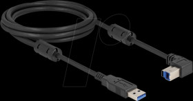 81105 USB 3.0 cable, A plug to B plug, 90° top, 2 m
