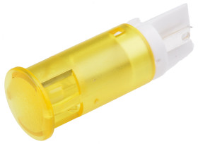 Lampka kontrolna do montażu panelowego 24V dc, Żółta 12mm LED Żółty Faston, oczko lutownicze APEM