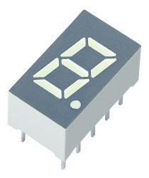 Wyświetlacz diodowy LED 7-segmentowy ze wspólną anodą 7,6 mcd RH DP, Czerwony 8mm Kingbright 617 nm