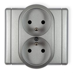 Gniazdo podwójne z uziemieniem 2x2P+Z
