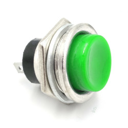 Przełącznik okr. duży metal ziel off-(on) zielony PBS26B