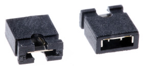 Mikroprzełącznik, Żeński, Prosty, Czarny, typ: Otwarta góra, 2-pinowe raster: 2.54mm, Złoto