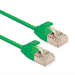 ROLINE F/UTP DataCenter Patch Cord Cat.6A (Class EA), LSOH, bardzo cienki, zielony, 0,15 m