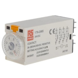 Przekaźnik czasowy zwłoczny jednofunkcyjny 0.5 → 10min 4PDT 4-stykowy 4PDT 24V dc