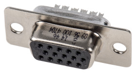 Złącze D-Sub 15-pinowe Żeński Proste Montaż na kablu raster 2.29mm Złoto