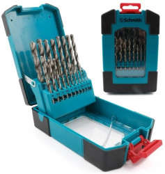 Wiertła do metalu HSS zestaw 19szt. 1-10mm wiertło - Schmith