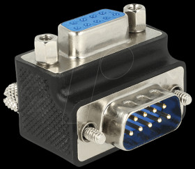 65595 Adapter Sub-D 9 pin male &gt; female 270° angled