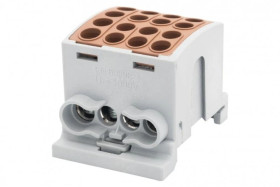 Zacisk odgałęźny HLK 100A-4 (1x25,3x16 / 1x25,3x16) Al/Cu - brązowy