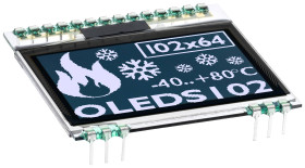 Wyświetlacz graficzny Display Elektronik EAOLEDS102-6LWA biały (S x W x G) 39.00 x 41.00 x 3.3 mm