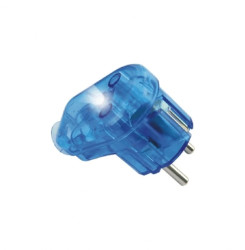 Wtyczka kątowa z/u Uni-Schuko 16A 250V podświetlana rozbieralna niebieska WT-16U/S-V NIEB