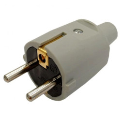 Wtyczka PCW przenośna 2P+Z IP20 250V~ 16 A szara 12070