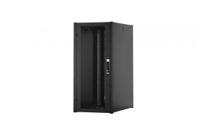 Szafa sieciowa stojąca Hyper Pro 19 26U rack 600x1000, drzwi przód perforacja, czarny, 1000kg DN-51018-P-B