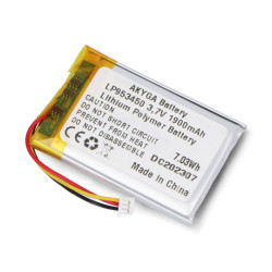 Akumulator Li-Pol Akyga 1900mAh 1S 3,7V - złącze 3-pin JST - 50x34x9,5mm