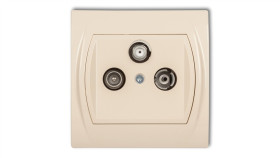 Logo Gniazdo Antenowe Rtv-Sat Końcowe 1,5Db Beżowy 1Lgs