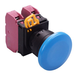 YW1B-M4E02S Blue 22mm Mushroom Momentary Push Button Switch 2NC IP65 IDEC
