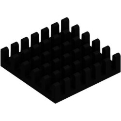 IC heatsink, (L x W x H) 23 x 23 x 6 mm, 22.5 to 6.5 K/W, black anodized, ICK BGA 23 X 23