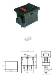 PRZEŁĄCZNIK KOŁYSKOWY LED CZERWONY 230V B100