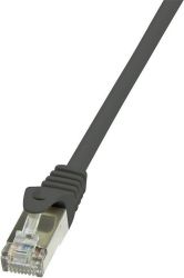 kabel LAN LogiLink CP1023S, 1 szt., RJ45, CAT 5e, F/UTP, 0.50 m, czarny