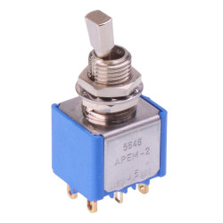 5646CDB-12 APEM On-On 6.35mm Miniature Toggle Switch DPDT