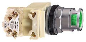 Przycisk podśw. ziel. O 30, kryty z sam. powr., 120 V, 1OC 9001K3L38LGGH13