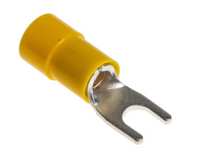 Konektor zaciskowy płaski Izolowane, 4.3mm, Żółty 10AWG 6mm² 12AWG 4mm² RS PRO