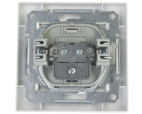 Gniazdo antenowe Asfora SAT przelotowe 4dB białe z ramką EPH3700221