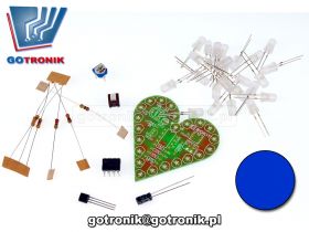 Migające serce LED - efekt świetlny (niebieski)