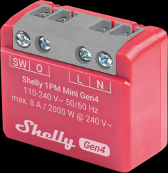 SHELLY_1PM_MINI GEN4 Shelly 1PM Mini Gen4, 1-Kanal, BT Matter Zigbee Wi-.Fi, max. 8 A