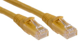 Kabel kategorii 6, Żółty, Wtyk RJ45/męski RJ45dł.: 500mm, mat. koszulki: PVC