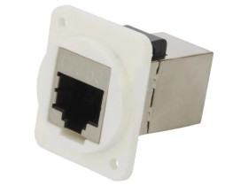 Łącznik FT RJ45 8p8c Kat 5e ekranowane 19x24mm plastik CP30220SXW